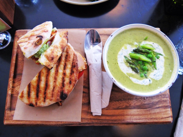 The Cajun Chicken & Soup of the Day (Broccoli Cream Soup)